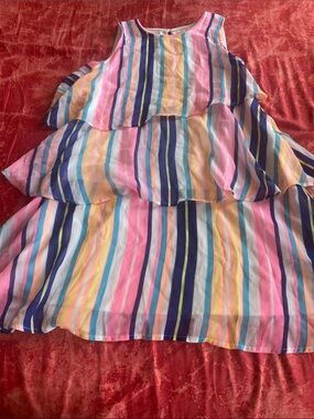 Gymboree Colorful Vertical Stripe Tiered Dress